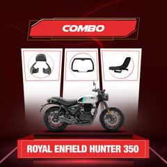 Royal Enfield Hunter 350 Backrest, Crash Guard & Bash Plate Combo