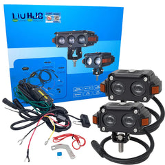 LIU HJG Future EYE S60 LED Fog Light with Wiring Kit Yellow/White Red Devil Eye & DRL