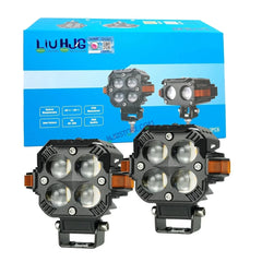 HJG S65  Hazard 4x4 Lens Foglight with Wiring Kit Combo Hazard  4x4 Lens Projector Fog with Wiring 120 Watt