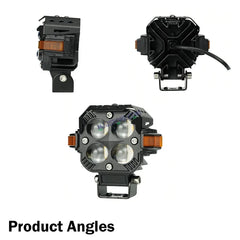 HJG S65  Hazard 4x4 Lens Foglight with Wiring Kit Combo Hazard  4x4 Lens Projector Fog with Wiring 120 Watt