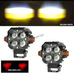 HJG S65  Hazard 4x4 Lens Foglight with Wiring Kit Combo Hazard  4x4 Lens Projector Fog with Wiring 120 Watt