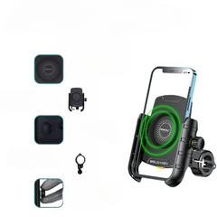 Simtac Mobile Holder with Wireless Charger & USB-C for Bikes & Scooters | MHWC-15C