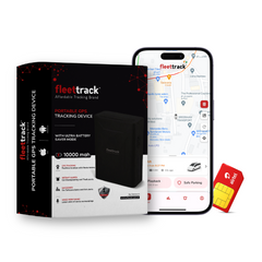 Fleettrack 10000mAh Wireless GPS Tracker for Car, Kids School Bag, Family Vehicles, Scooty or Anything with 1 Year Sim Card + (Android & iOS) App