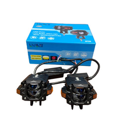 HJG NightBreaker P107 Gorilla 120W Dual Projector Lens Fog Light with Red/Amber DRL| Ultra-Wide Dual-Intensity White/Yellow LED Fog Lamps | Universal for All Cars & Bikes