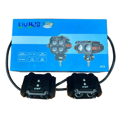 HJG S60 NightBreaker  Dual-Lens 80W LED Projector Fog Lights with DRL | Ultra-Wide Beam, Dual Intensity White/Yellow Fog Lamps | Universal for Cars & Bikes (2×40W)