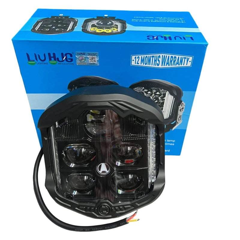 HJG GodsEye 5 Lens Original Gods Eye 5 LED 1.0 White/Red Off Road 7 inch 120W LED Headlight Spot Light Fog Light Universal For Bike, Truck, Jeep, Thar Car Bike Led Headlights Lights Led Fog Lights For Motorcycle Car SUV Lights