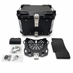 HJG 45L Aluminium Top Box With Back Rest and Extra Locks-Viral