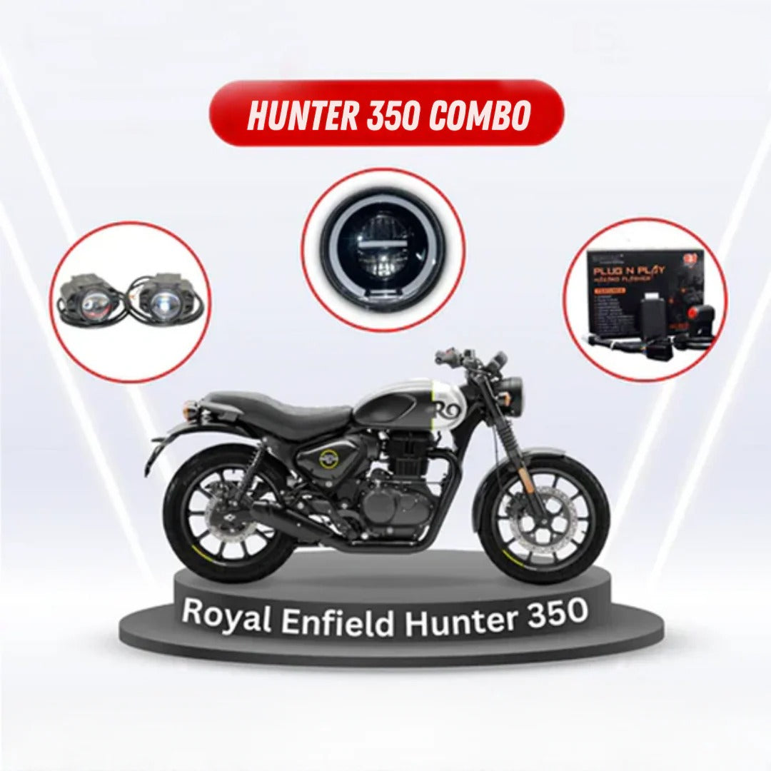 Royal Enfield Hunter 350 Fog Light, Headlight & Hazard Combo