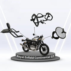 Royal Enfield Continental GT Backrest, Crash Guard & Headlight Grill Combo