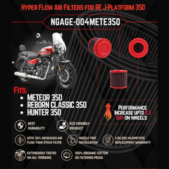 NGAGE Hyper Flow Air Filter for Royal Enfield J-PLATFORM 350, Meteor 350, Reborn Classic 350 & Hunter 350