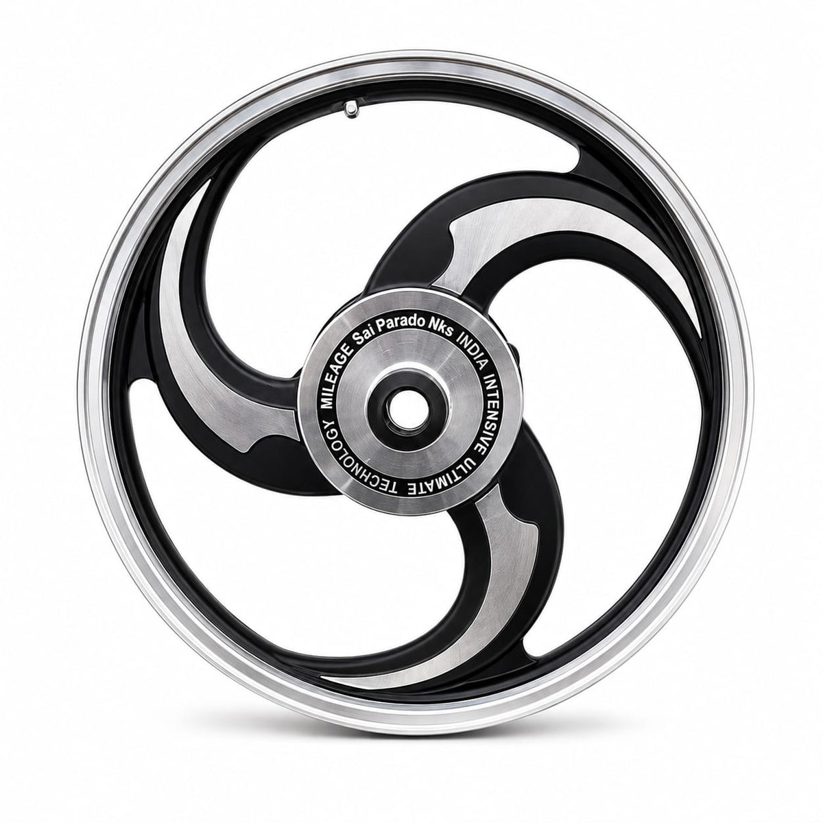 3 talwar  Black Sai Parado  Alloy wheel for Royal Enfield Classic 350 and Standard Batallion Reborn Single  Disc