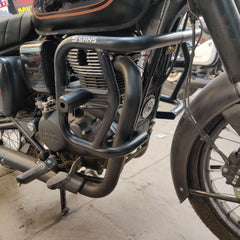 Cross Crash Guard with Delrin Sliders(Round) leg guard/Crash Guard for Royal Enfield Hunter 350,Reborn, Meteor 350,Standard 350 2024 Model