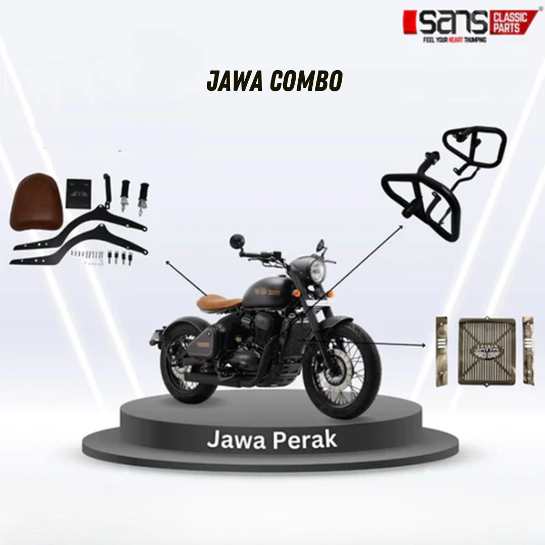 Jawa Perak Back Seat & Crash Guard Special Combo