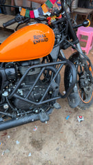 Economy Cross Crash Guard with Nylon (Round) Leg Guard | Durable Protection for Meteor 350 & Goan Classic 350 Reborn