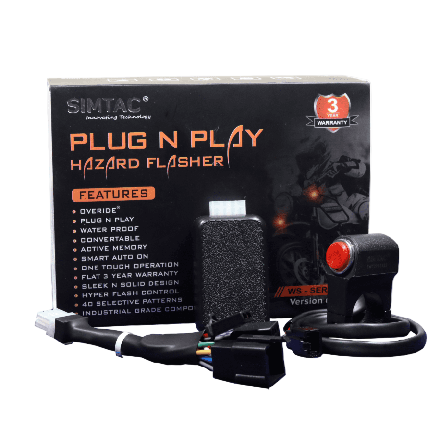 Royal Enfield Hunter Simtac V6.0 Hazard Flasher with Switch & PNP Adapter