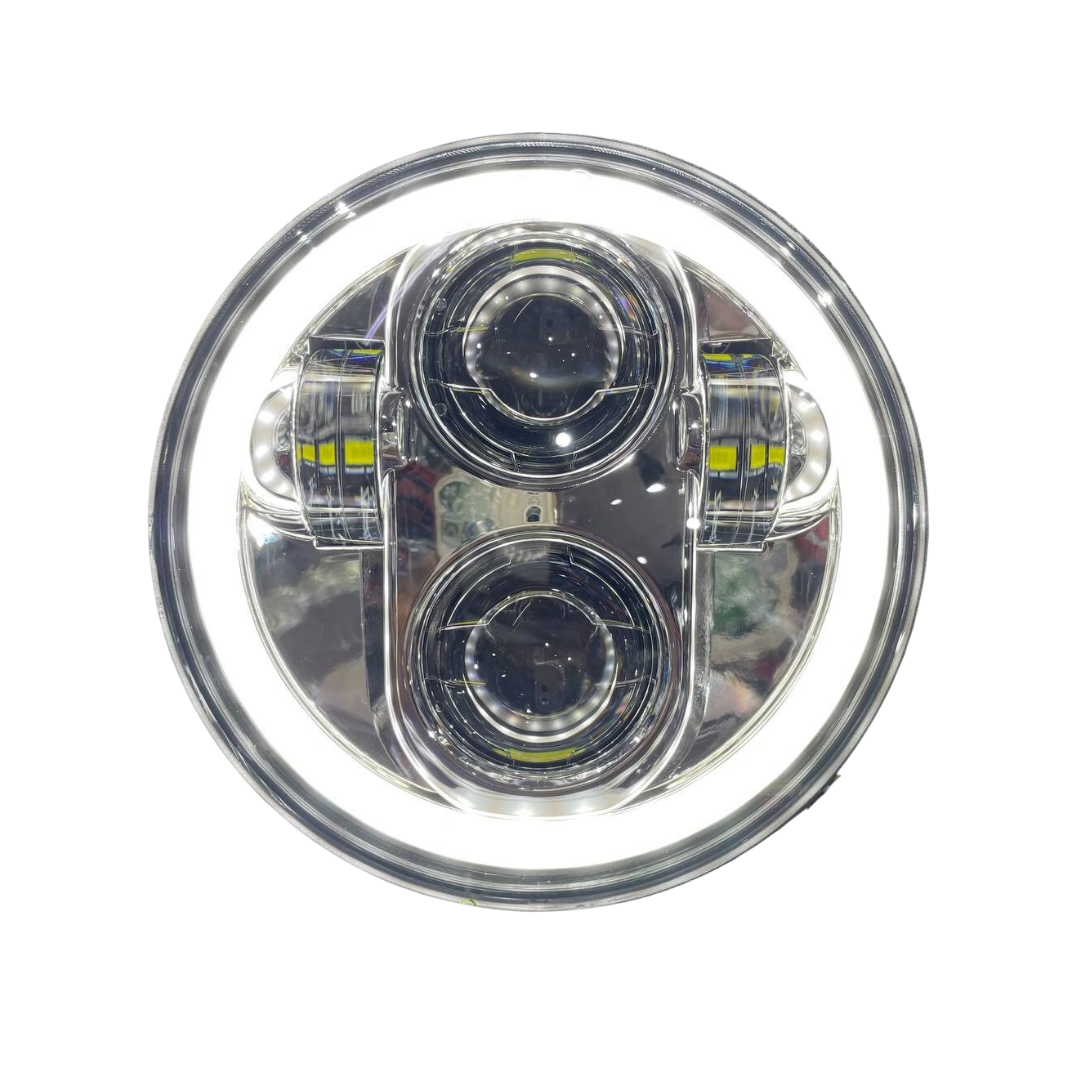 110 Watts 4 Projector Full DRL Ring Headlight for Jawa 42 Bobber & Yez ...