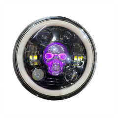 90 Watt Skull/ghost Headlight for Jawa 42 Bobber , Yezdi Roadster | 6 Months Warranty