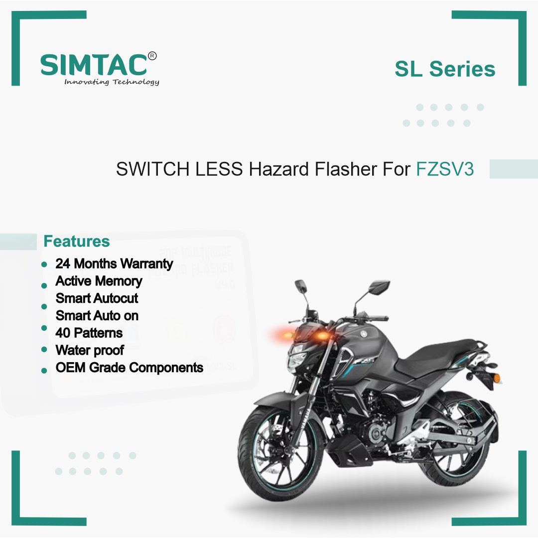 SWITCHLESS [V4.0] YAMAHA FZS V3 | Compatible | Simtac | PNP Hazard Flasher / Adapter / Module | FZSV3-SL