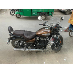 Extender Backrest for Royal Enfield Meteor 350 | Premium Leather & Heavy-Duty Metal | Enhanced Rider Comfort