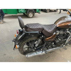 Extender Backrest for Royal Enfield Meteor 350 | Premium Leather & Heavy-Duty Metal | Enhanced Rider Comfort