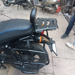 Top Rack with Cushion Backrest for Royal Enfield Hunter 350 | Spacious Design